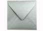 Briefumschlag 16x16cm in metallic-platin, 120g, ohne Fenster, Nassklebung