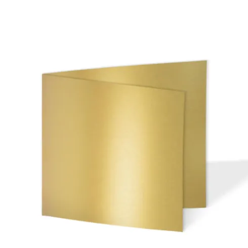 Doppelkarte - Faltkarte 15x15cm, 250g/m² in metallic-gold