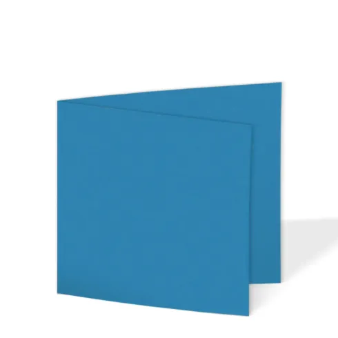 Doppelkarte - Faltkarte 15x15cm, 240g/m² in pazifikblau