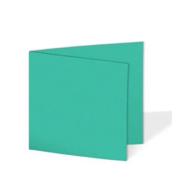 Doppelkarte - Faltkarte quadratisch 15x15cm, 210g/m² in struktur türkis