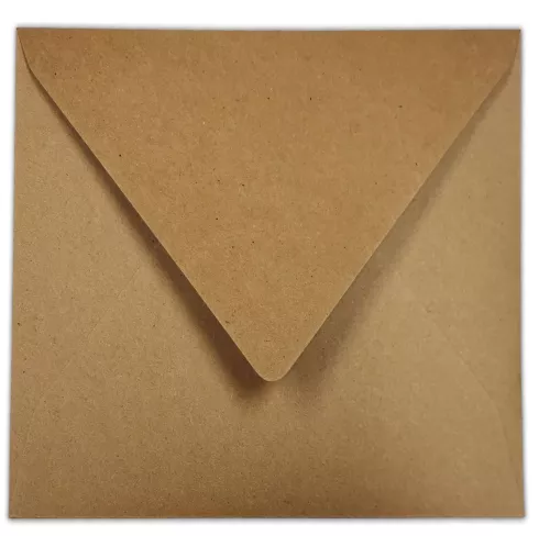 Kraftpapier-Umschlag 16x16cm Nassklebung in kraft braun