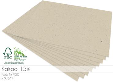 Cardstock "Recycling" - Bastelpapier 250g/m² DIN A4 in recycling kakao - 25 Bogen