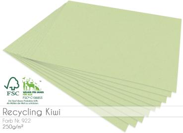 Cardstock "Recycling" - Bastelpapier 250g/m² DIN A4 in recycling kiwi - 25 Bogen