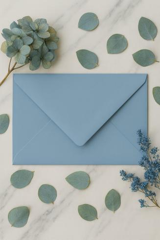 Briefumschläge - Briefhüllen in graublau, DIN B6 120g/m² oF, Nassklebung