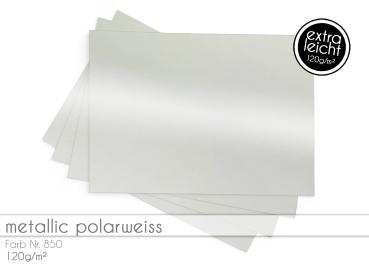 Tonkarton - Tonpapier DIN A4 120g/m² - 25 Bogen in metallic polarweiss