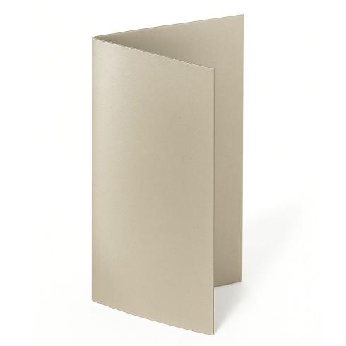 Faltkarte DIN Lang  250g/m²  in metallic-sand