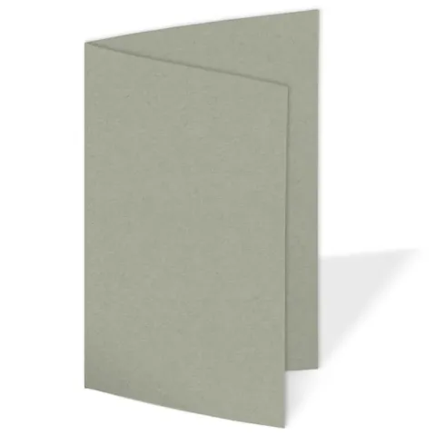 Faltkarte 220g/m² DIN A7 in kraft moosgrau