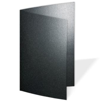 Doppelkarte - Faltkarte blanko 250g/m² DIN A6 in metallic anthrazit