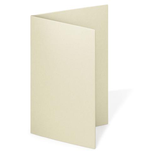 Doppelkarte - Faltkarte blanko 250g/m² DIN A6 in metallic ivory