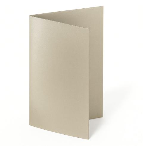 Doppelkarte - Faltkarte blanko 250g/m² DIN A6 in metallic sand