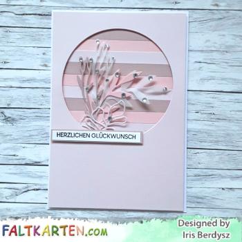 Cardstock "Struktur" - Bastelpapier 210g/m² DIN A4 in struktur zartrose - 25 Bogen