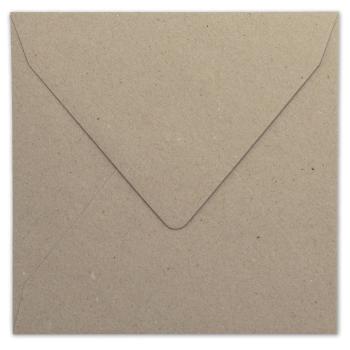 Briefumschlag 11x11cm in kraft grau 100g ohne Fenster, Nassklebung