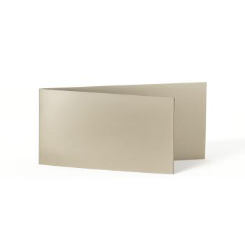 Faltkarte DIN Lang quer 250g/m²  in metallic-sand