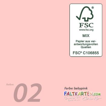Tonkarton - Tonpapier DIN A4 120g/m² - 25 Bogen in babypink