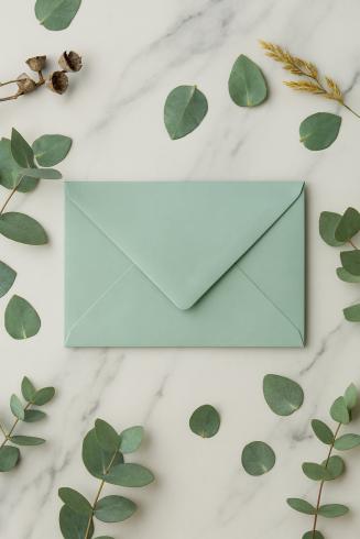 Briefumschläge - Briefhüllen in eukalyptus, DIN B6 120g/m² oF, Nassklebung