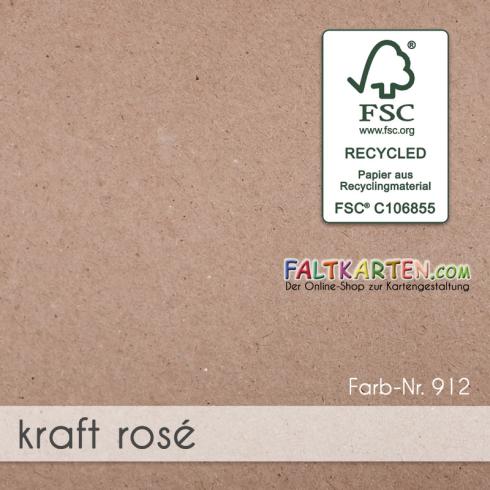 Karte - Einlegekarte DIN Lang 220g/m² in kraft rose