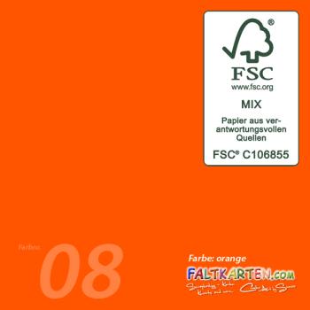 Faltkarte 240g/m² DIN A7 in orange
