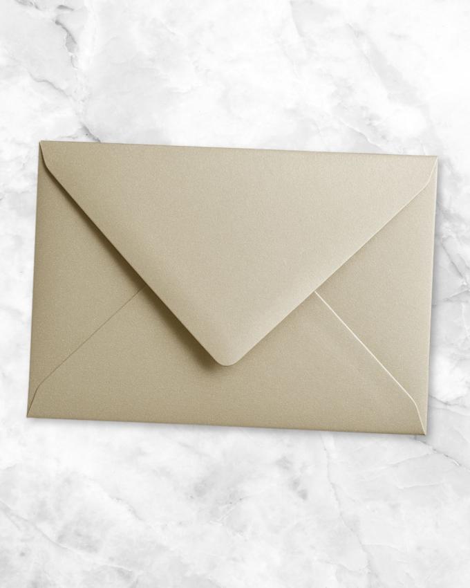 Briefumschläge - Briefhüllen in metallic-sand, DIN B6 120g/m² oF, Nassklebung
