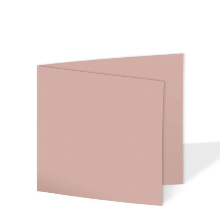 Doppelkarte - Faltkarte quadratisch 15x15cm, 220g/m² in altrosa