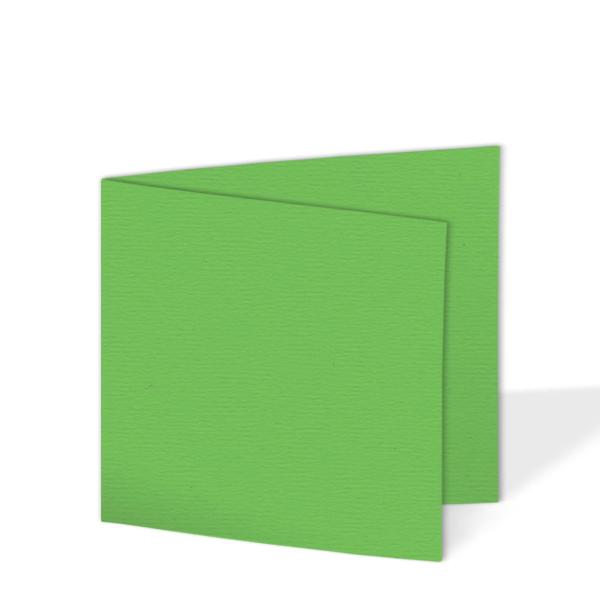 Doppelkarte - Faltkarte quadratisch 15x15cm, 210g/m² in struktur apfelgrün
