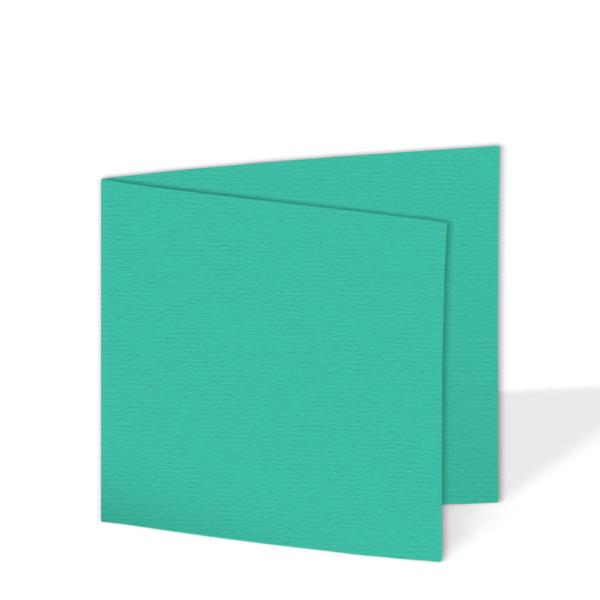 Doppelkarte - Faltkarte quadratisch 15x15cm, 210g/m² in struktur türkis