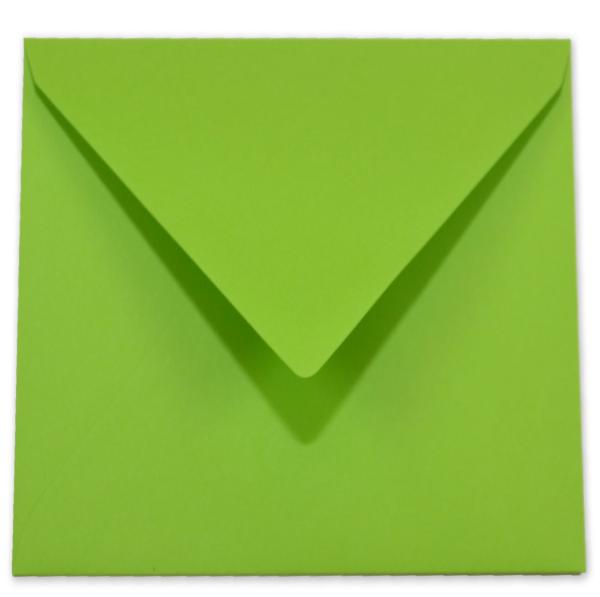 Briefumschlag 11x11cm in grasgrün 120g ohne Fenster, Nassklebung