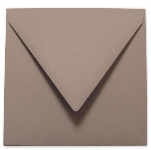 Briefumschlag 11x11cm in taupe 120g ohne Fenster, Nassklebung