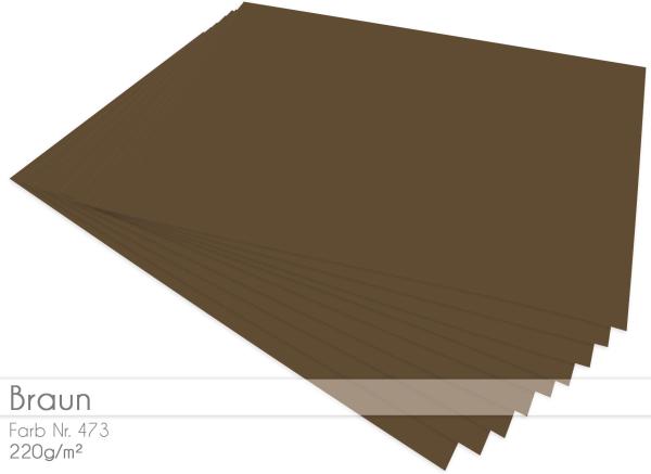 Cardstock "Premium" - Bastelpapier 220g/m² DIN A4 in braun - 25 Bogen