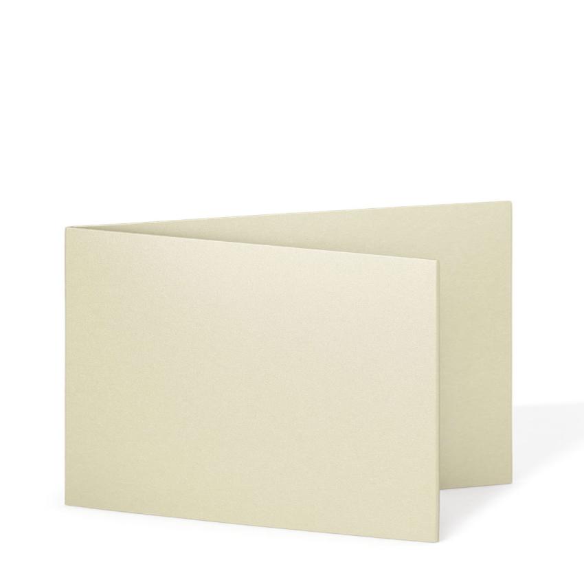 Doppelkarte - Faltkarte 250g/m² DIN A6 quer in metallic ivory
