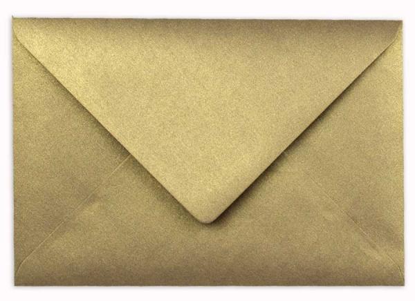 Briefumschläge - Briefhüllen in metallic-coffee, DIN B6 120g/m² oF, Nassklebung