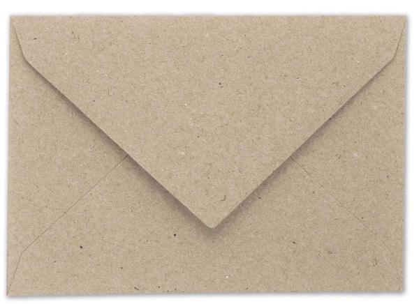 Kraftpapier-Umschlag DIN B6 Nassklebung in kraft grau