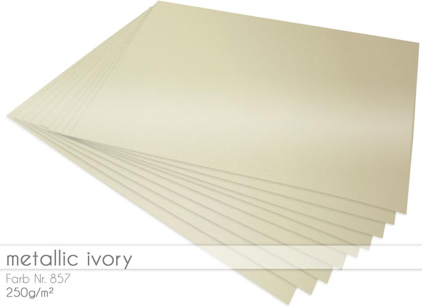 Cardstock "Metallic" - Bastelpapier 250g/m² DIN A4 in metallic-ivory
