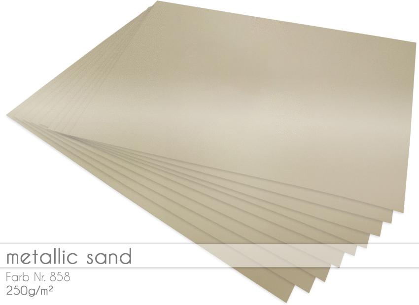 Cardstock "Metallic" - Bastelpapier 250g/m² DIN A4 in metallic-sand