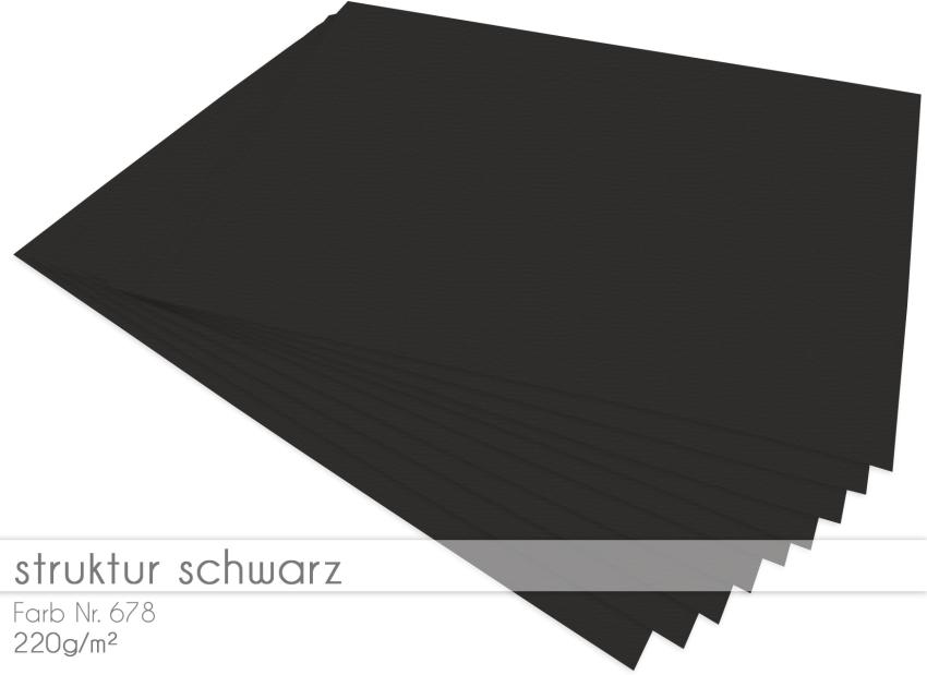 Cardstock "Struktur" - Bastelpapier 220g/m² DIN A4 in struktur schwarz