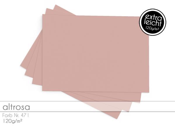 Tonkarton - Tonpapier DIN A4 120g/m² - 25 Bogen in altrosa