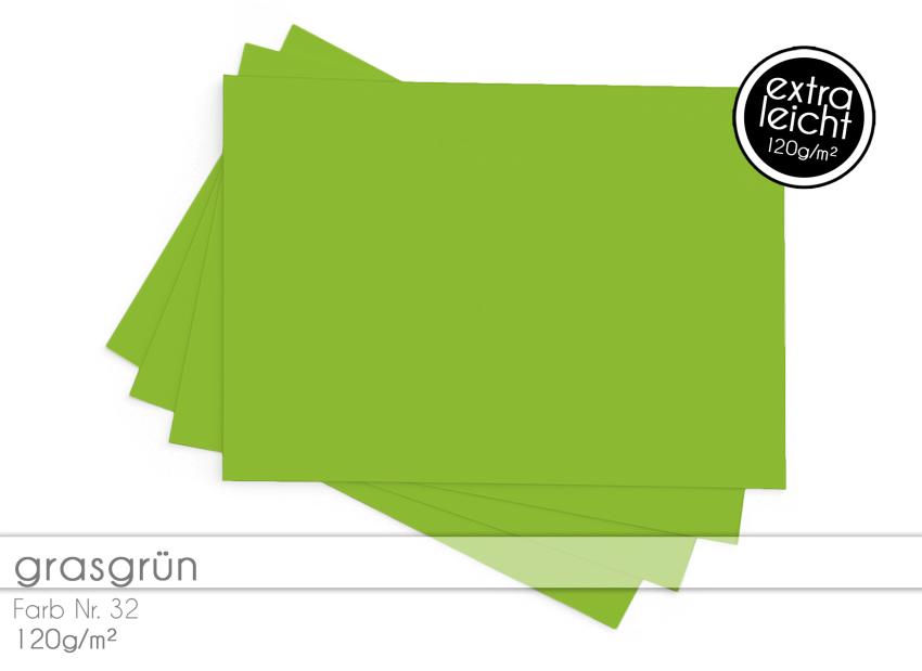 Tonkarton - Tonpapier DIN A4 120g/m² - 25 Bogen in grasgrün