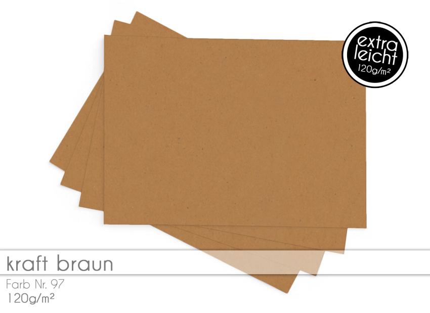 Tonkarton - Tonpapier DIN A4 100g/m² - 25 Bogen in kraft braun