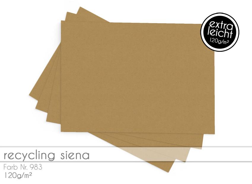 Tonkarton - Tonpapier DIN A4 120g/m² - 25 Bogen in recycling siena