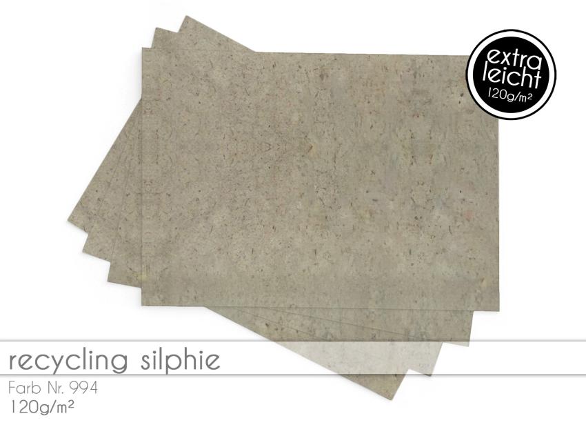 Tonkarton - Tonpapier DIN A4 120g/m² - 25 Bogen in recycling silphie