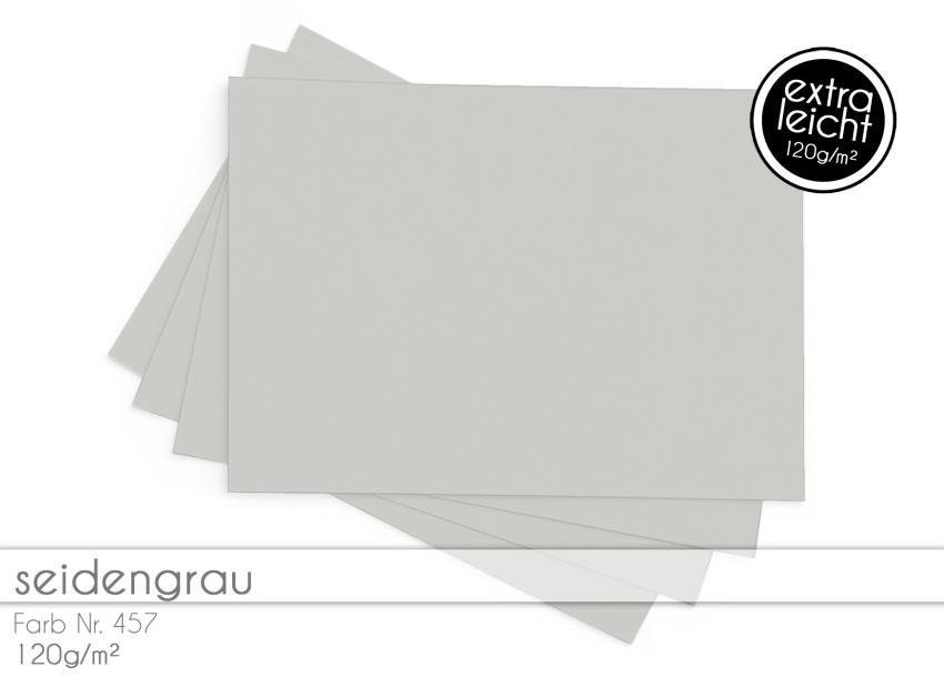 Tonkarton - Tonpapier DIN A4 120g/m² - 25 Bogen in seidengrau