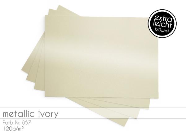 Tonkarton - Tonpapier DIN A4 120g/m² - 25 Bogen in metallic ivory