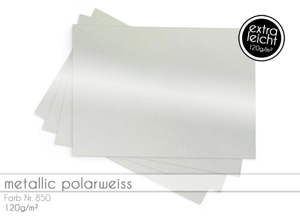 Tonkarton - Tonpapier DIN A4 120g/m² - 25 Bogen in metallic polarweiss
