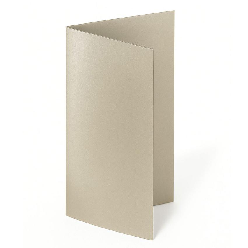 Faltkarte DIN Lang  250g/m²  in metallic-sand