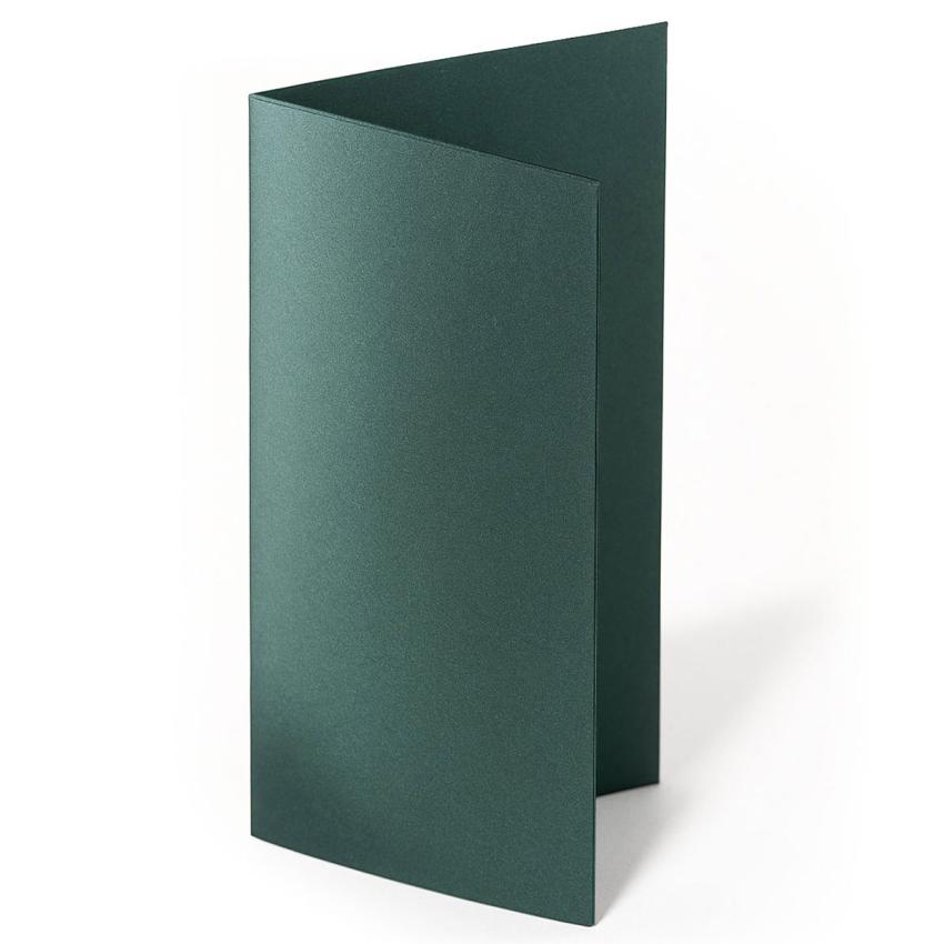 Faltkarte DIN Lang  250g/m²  in metallic-grün