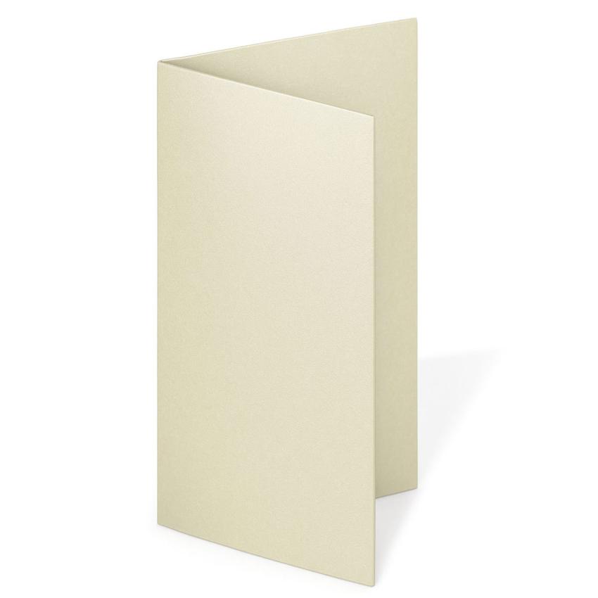 Faltkarte DIN Lang  250g/m²  in metallic-ivory