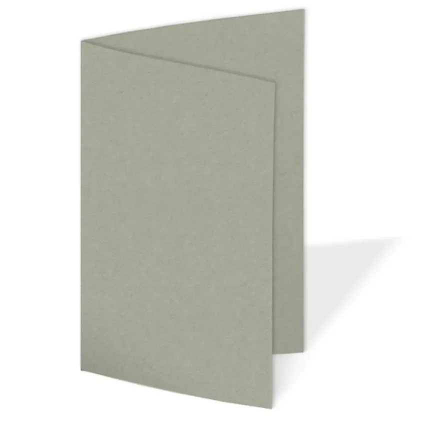 Faltkarte 220g/m² DIN A7 in kraft moosgrau