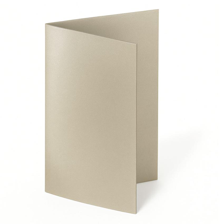 Doppelkarte - Faltkarte blanko 250g/m² DIN A6 in metallic sand