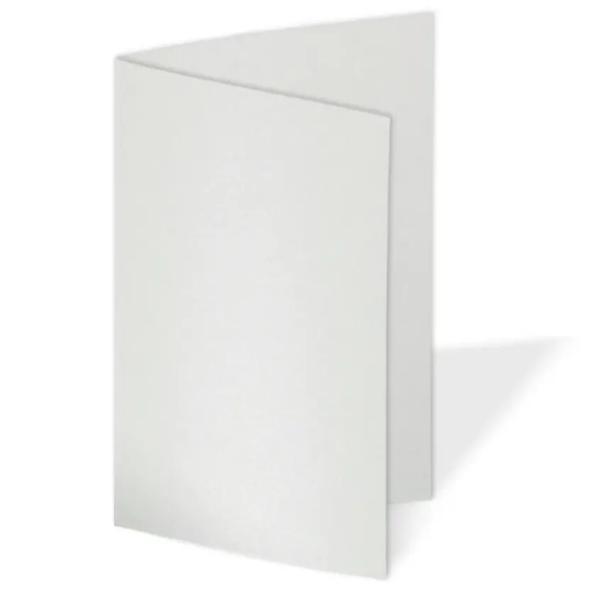 Doppelkarte - Faltkarte 300g/m² DIN A5 in metallic-polarweiss