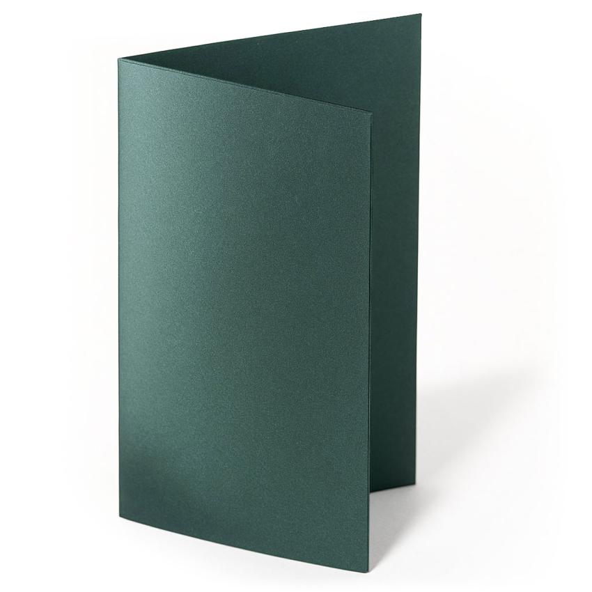 Doppelkarte - Faltkarte blanko 250g/m² DIN A6 in metallic grün