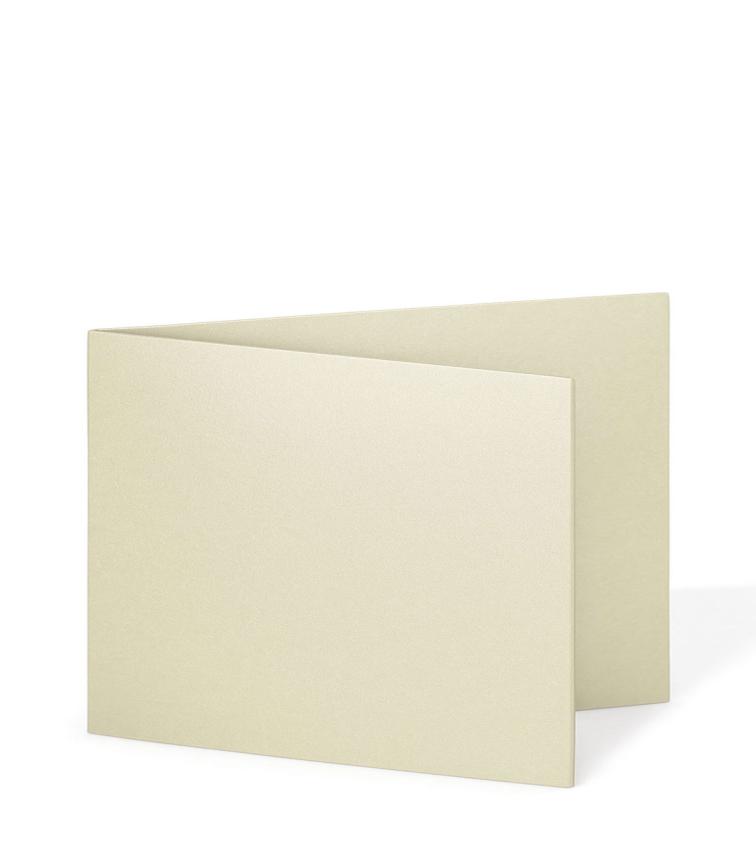 Doppelkarte - Faltkarte 250g/m² DIN B6 quer in metallic-ivory